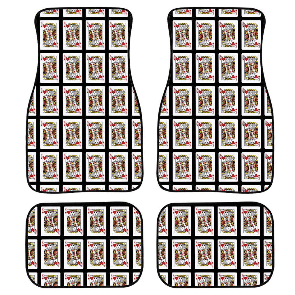 King Of Hearts Playing Card Pattern Print Front And Back Car Floor Mats/ Front Car Mat