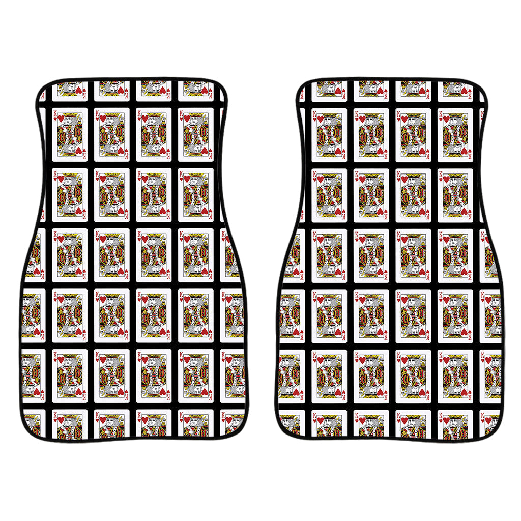 King Of Hearts Playing Card Pattern Print Front And Back Car Floor Mats/ Front Car Mat