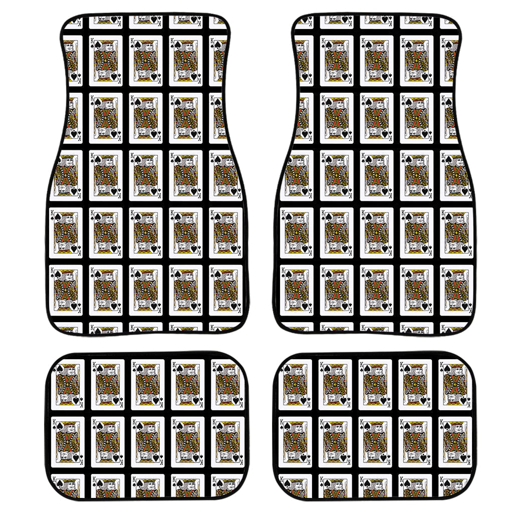 King Of Spades Playing Card Pattern Print Front And Back Car Floor Mats/ Front Car Mat