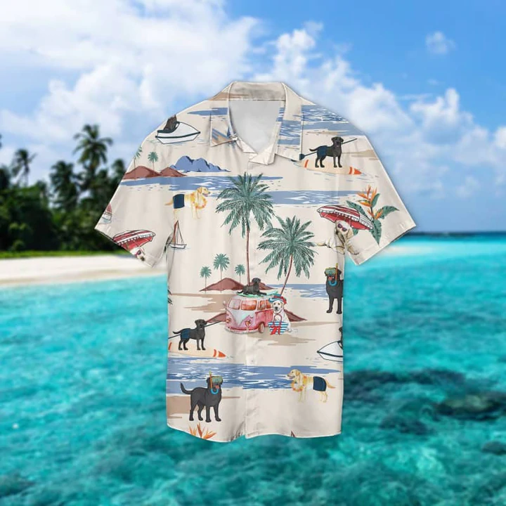 Labrador Retriever Summer Beach Hawaiian Shirt/ Hawaiian Shirts for Men Women Short Sleeve Aloha Beach Shirt