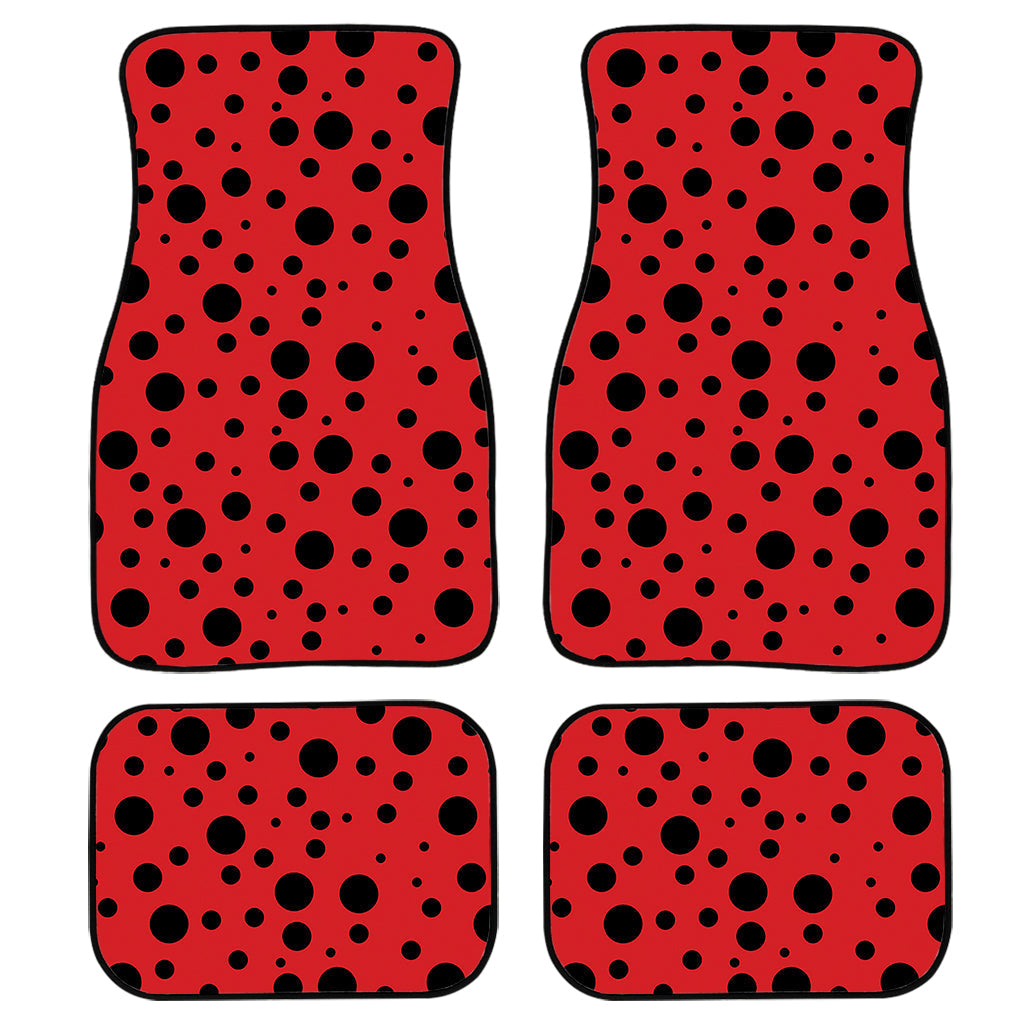 Ladybug Spots Pattern Print Front And Back Car Floor Mats/ Front Car Mat