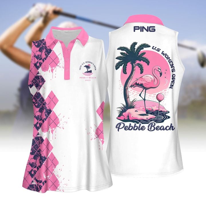 U.S Op Pebble beach Women Short Sleeve Polo Shirt/ Sleeveless Polo Shirt/ Ladies Sleeveless Golf Shirt