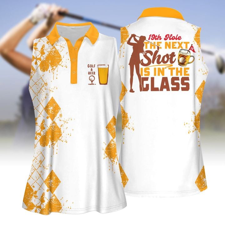 19Th The Next Shot Is In Glass Beer Women Golf Apparels/ Women Short Sleeve Polo Shirt/ Sleeveless Polo Shirt