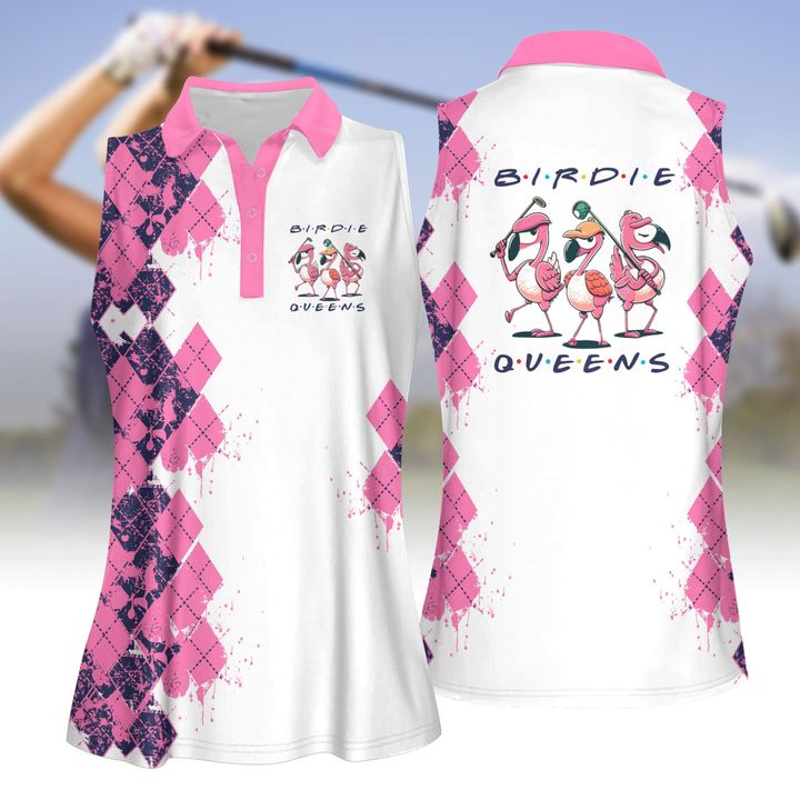 Golf Friends Birdie Queens Women Polo Shirt/ Women Short Sleeve Polo Shirt/ Sleeveless Polo Shirt