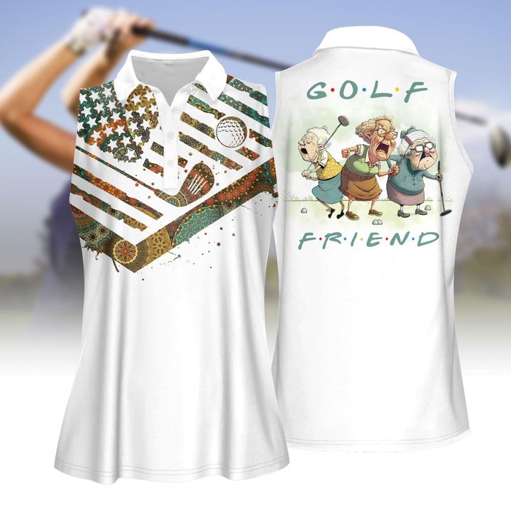 Golf Friends Grandmas Women Polo Shirt/ Women Sleeveless Polo Shirt/ Ladies Sleeveless Golf Shirt