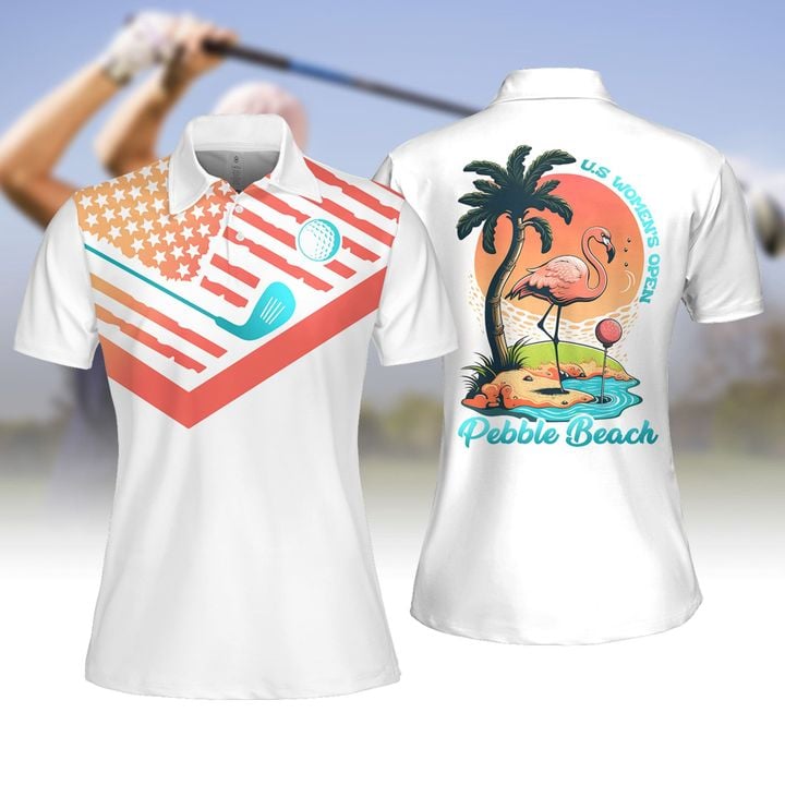 Flamingo U.S OP Pebble Beach Women Polo Shirt/ Women Short Sleeve Polo Shirt/ Sleeveless Polo Shirt