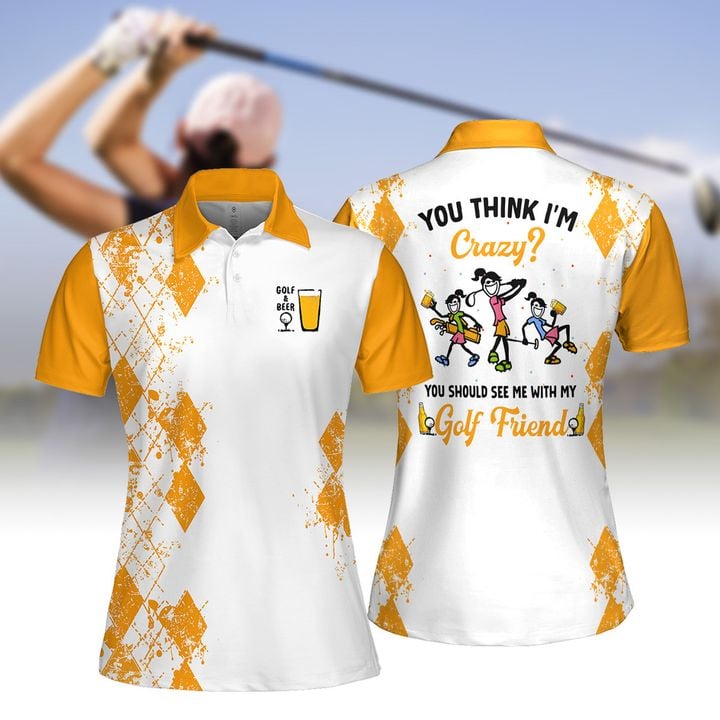 You Should See Me With My Golf Friends Beer Version Women Short Sleeve Polo Shirt/ Sleeveless Polo Shirt