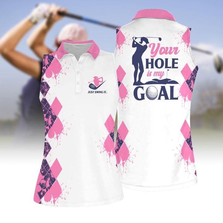 Your Hole Is My Goal Women Short Sleeve Polo Shirt/ Sleeveless Polo Shirt