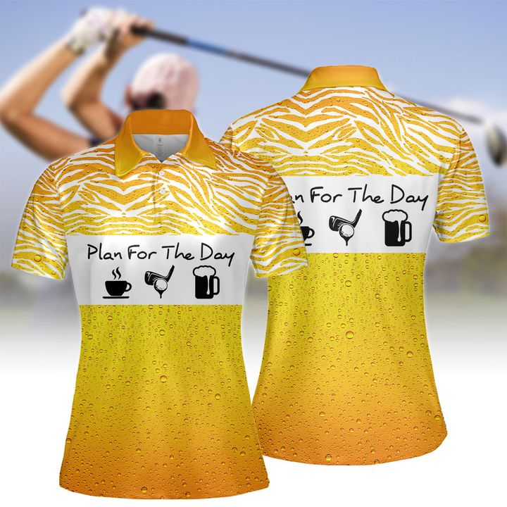 Coffee Beer Golf Plan For The Day Women Short Sleeve Polo Shirt/ Sleeveless Polo Shirt