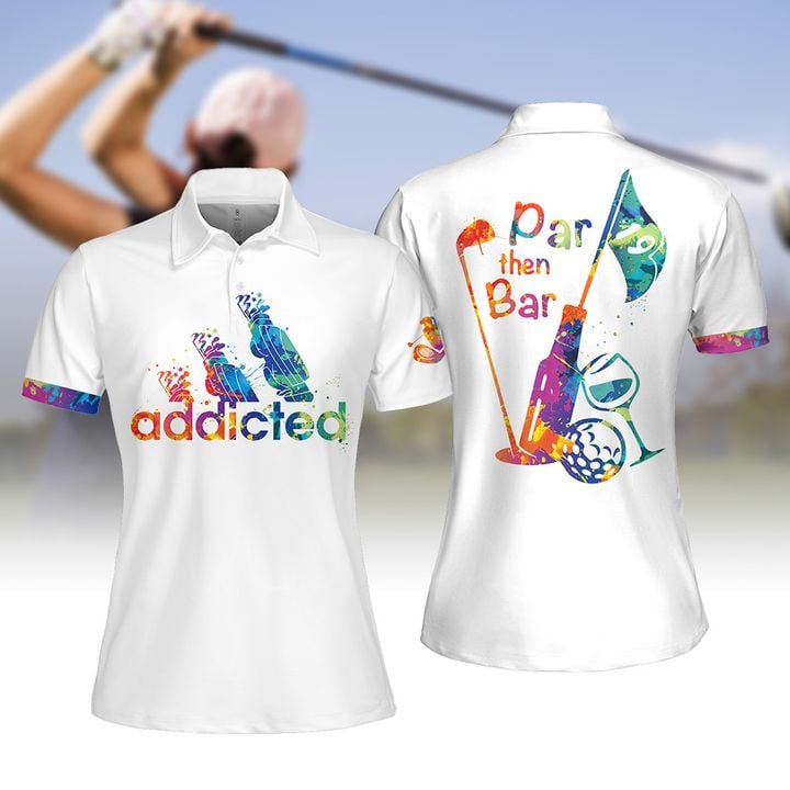 Water Color Par Then Bar Addicted Women Golf Polo shirt