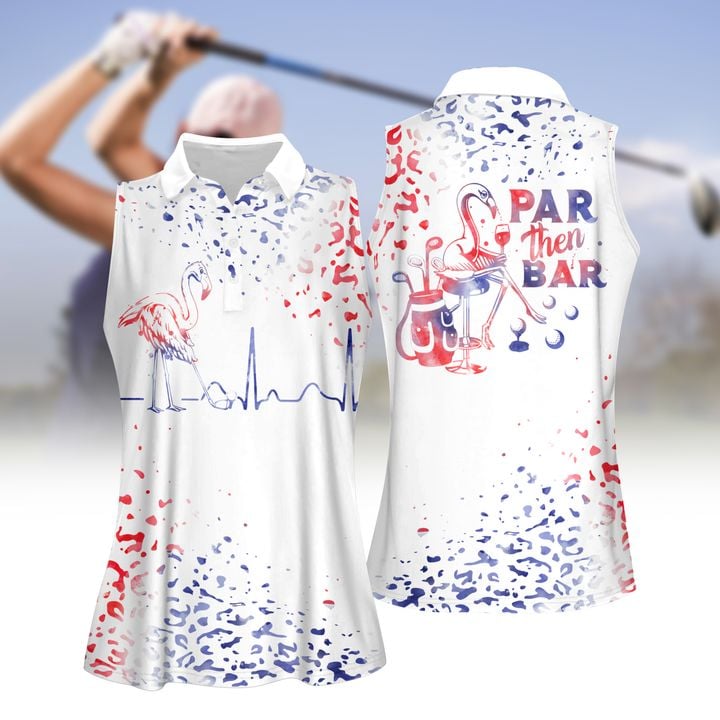 Watercolor Leopard Par Then Bar Flamingo Women Golf Polo shirt