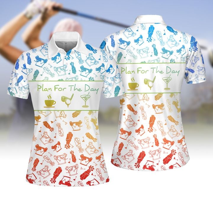 Plan For The Day Cocktail Gradient Pattern Women Golf Apparel/ Women Short Sleeve Polo Shirt/ Sleeveless Polo Shirt