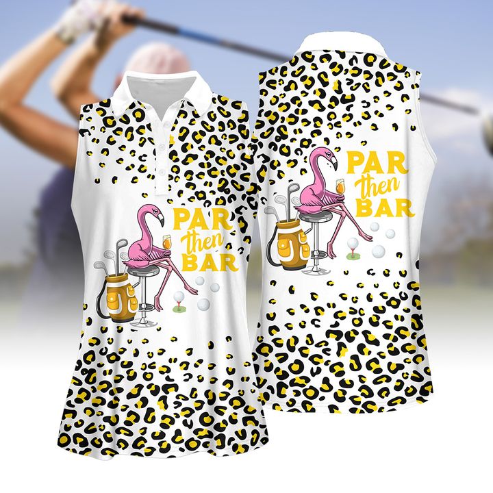 Leopard Par Then Bar Flamingo Beer Women Golf Apparel/ Golf polo shirt for women