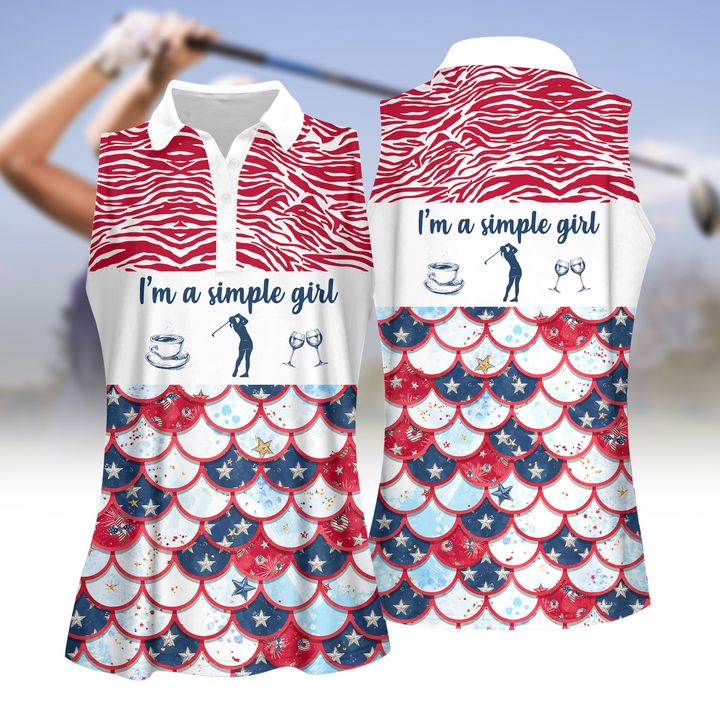 I''m A Simple Girl Wine Women Golf Apparel/ Women Short Sleeve Polo Shirt/ Sleeveless Polo Shirt