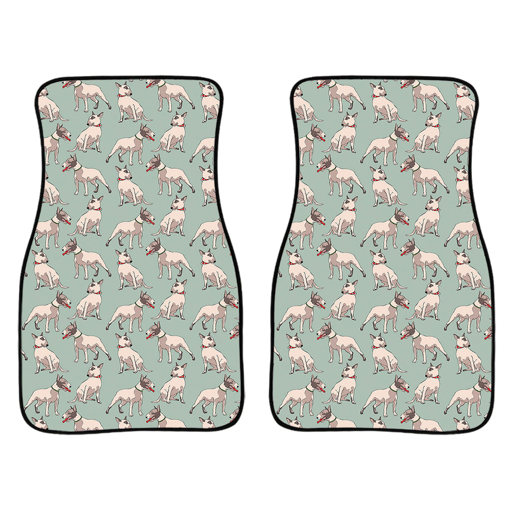 Laurel Green Bull Terrier Pattern Print Front And Back Car Floor Mats/ Front Car Mat