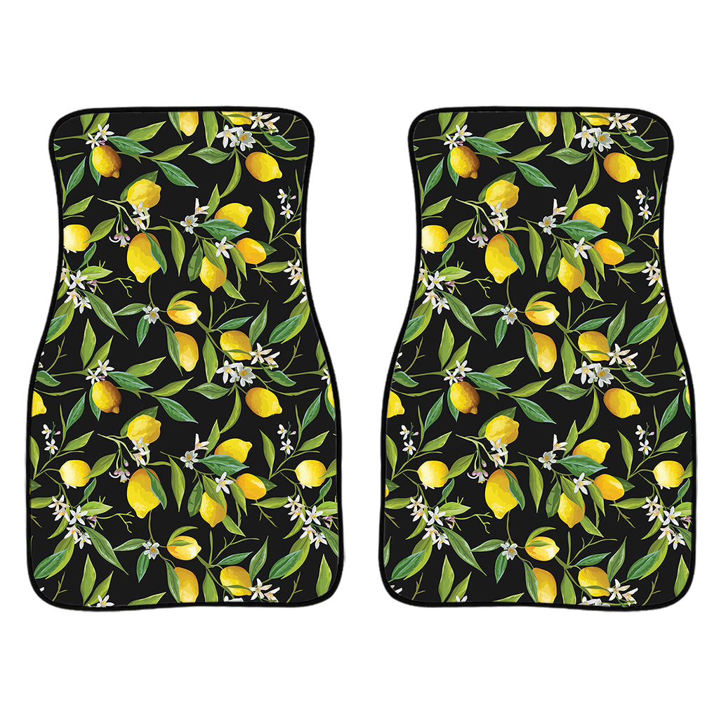 Lemon And Flower Pattern Print Front And Back Car Floor Mats/ Front Car Mat