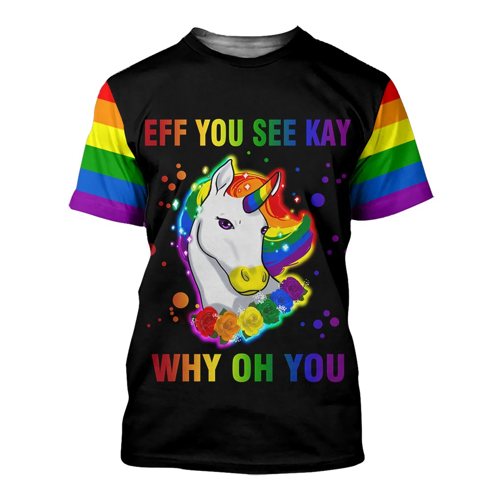 LGBT 3D All Over Printed T Shirt For Gay Men/ You See Kay/ Why Oh You/ Lesbian 3D Shirt For Pride Month