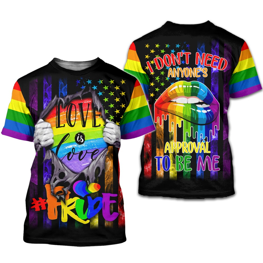 LGBTQ Pride 3D Shirt All Over Printed For Man And Women/ Pride Love Is Love