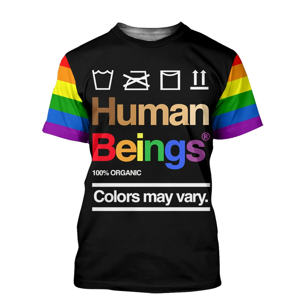 LGBT Shirt Human Being 100% Organic/ Colors May Vary/ Shirt For Pride
