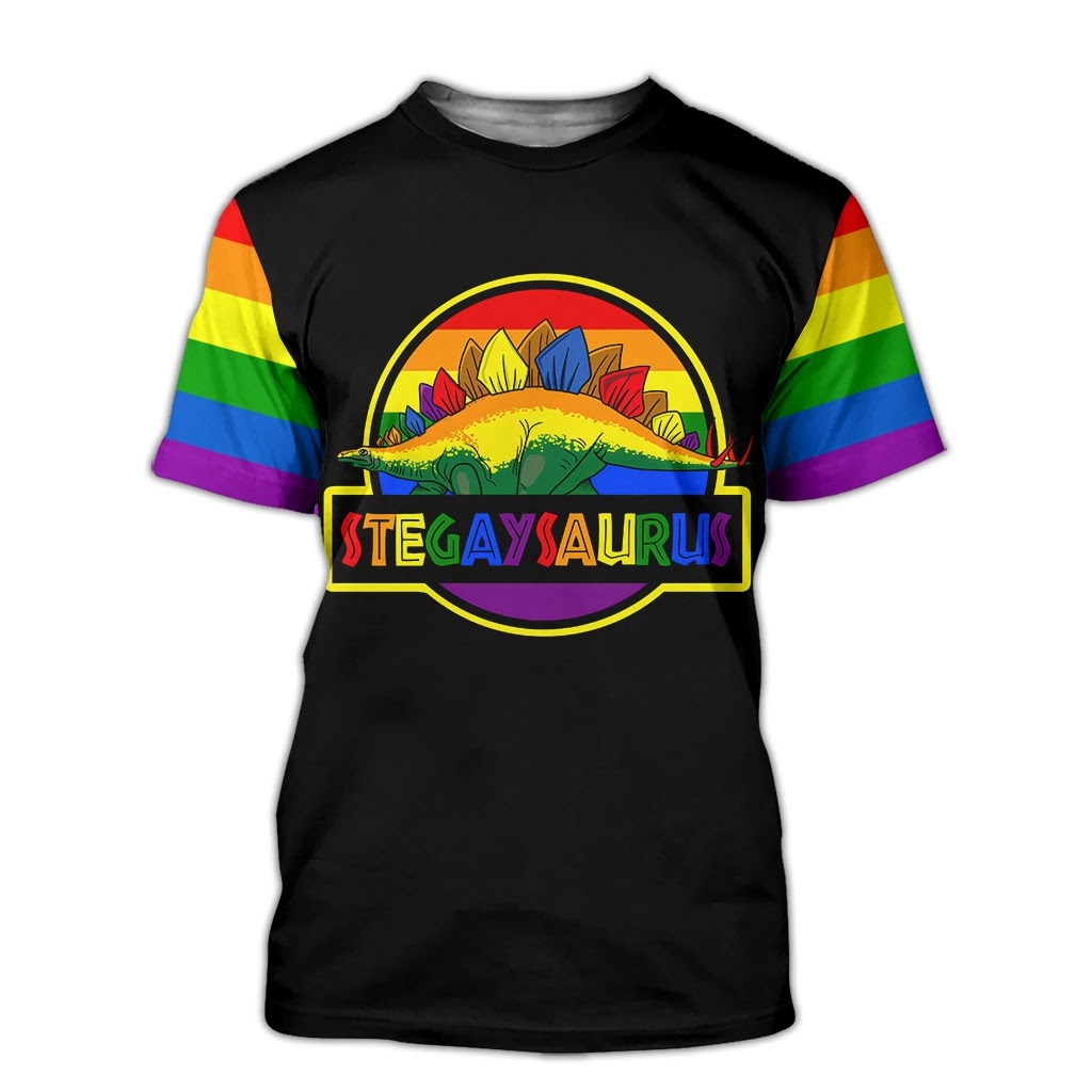 Gay Pride All Over Printed Shirt/ Gay Saurus T Shirt/ LGBT Pride Gay Tee Shirts