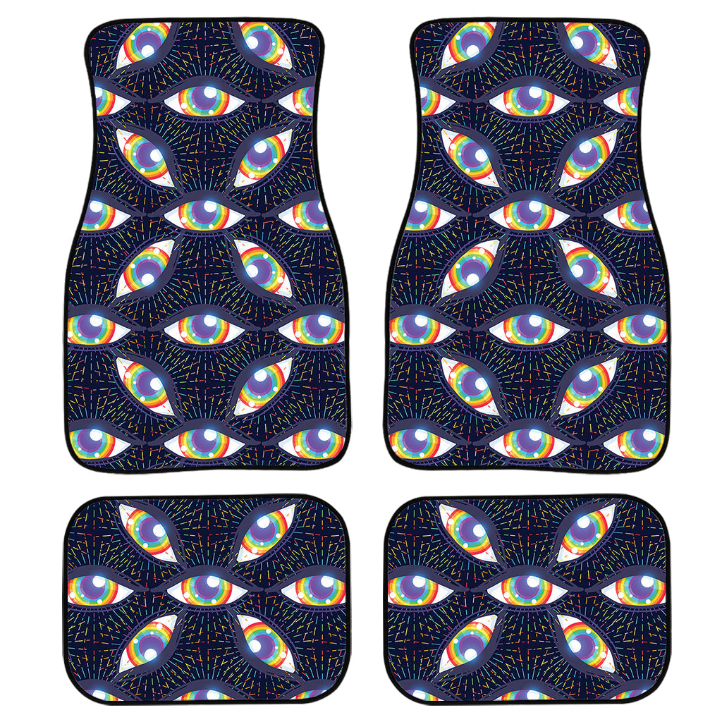 Lgbt Pride Rainbow Eyes Pattern Print Front And Back Car Floor Mats/ Front Car Mat