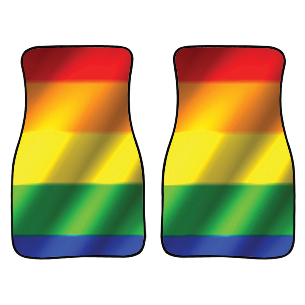 Lgbt Pride Rainbow Flag Print Front And Back Car Floor Mats/ Front Car Mat