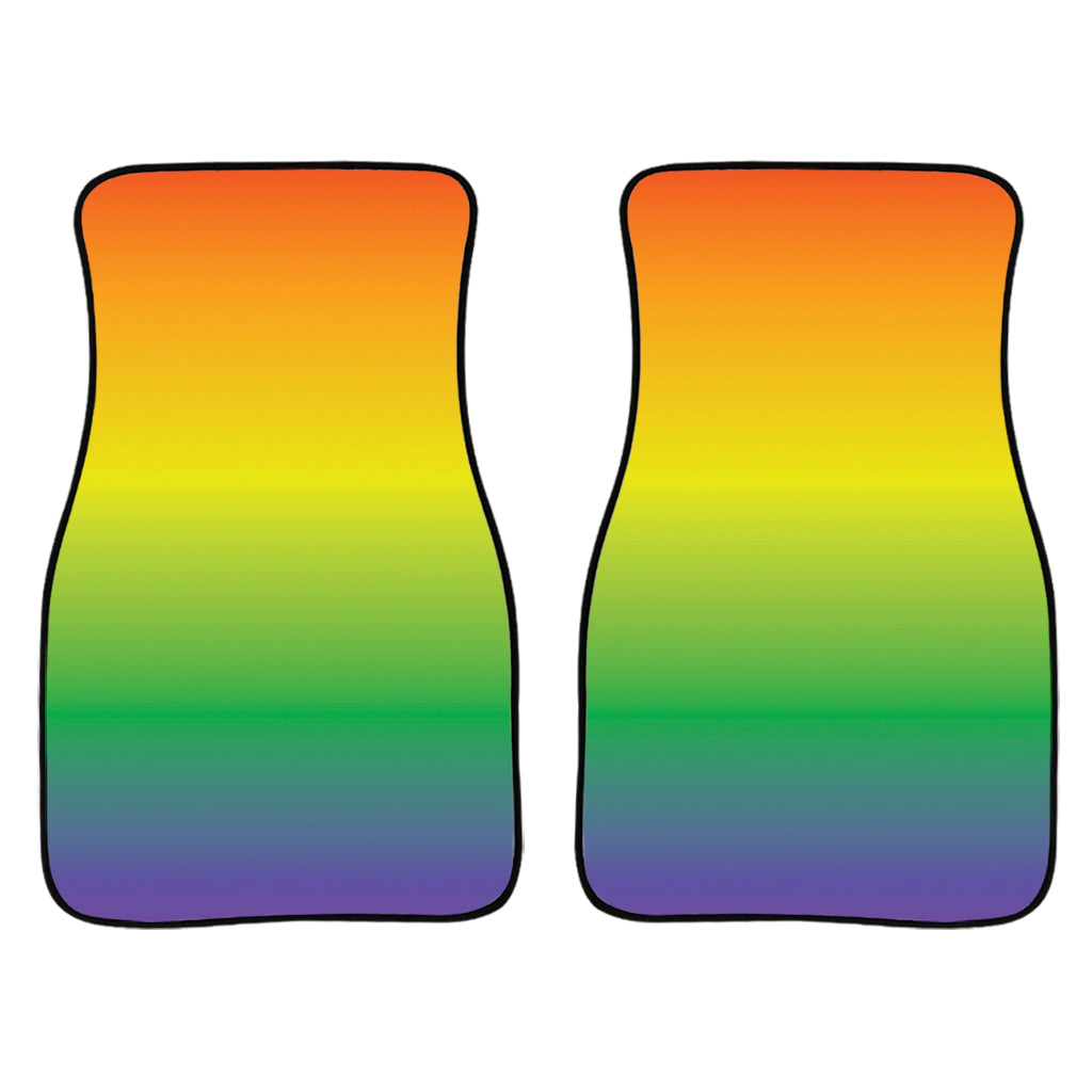 Lgbt Pride Rainbow Gradient Print Front And Back Car Floor Mats/ Front Car Mat