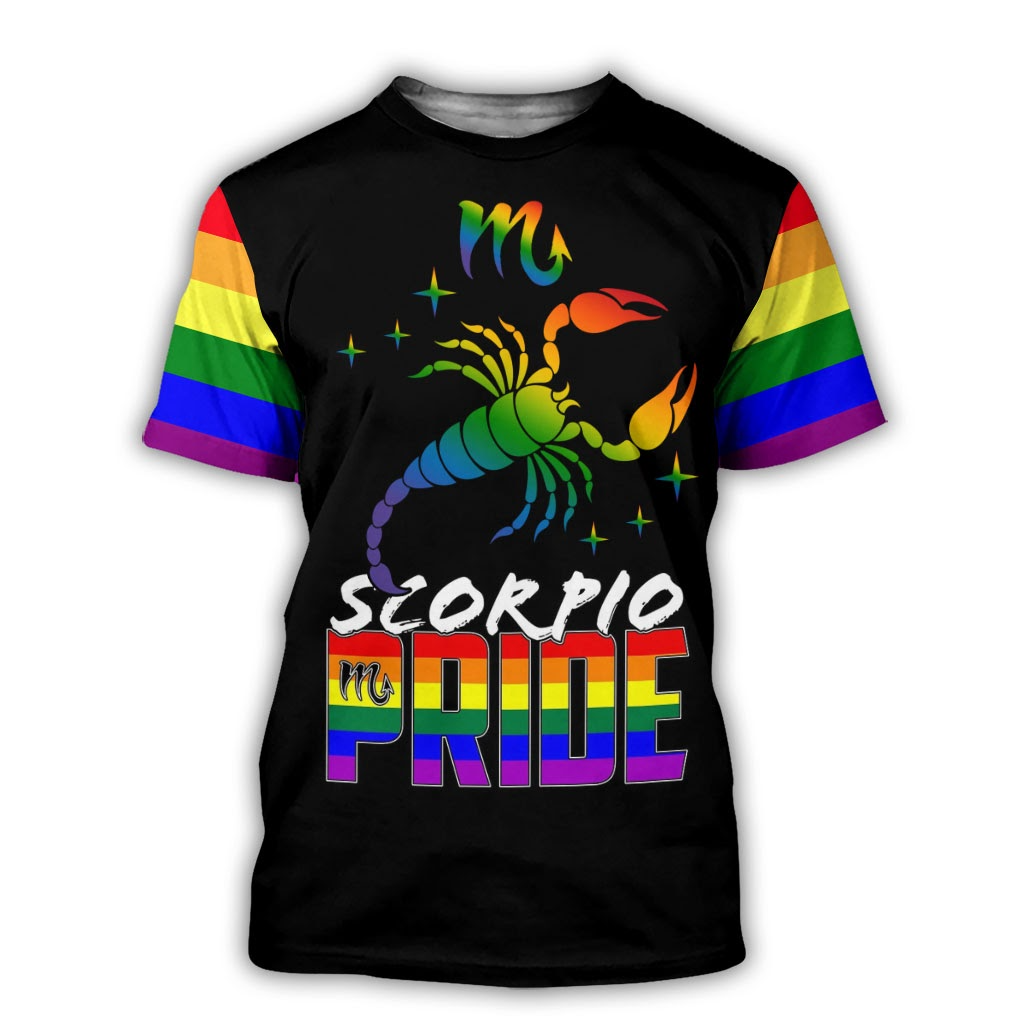 Scorpio 3D LGBT Shirt/ Scorpio Shirts For Gay Men/ Pride Month Scorpio Tee Shirt