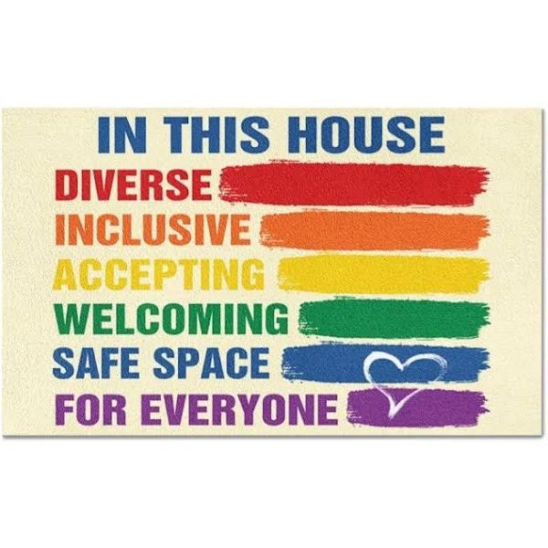 Lgbt In This House Rainbow Pride Doormat/ Lgbt Home Decorative Welcome Doormat