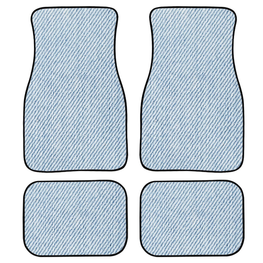 Light Blue Denim Jeans Print Front And Back Car Floor Mats/ Front Car Mat