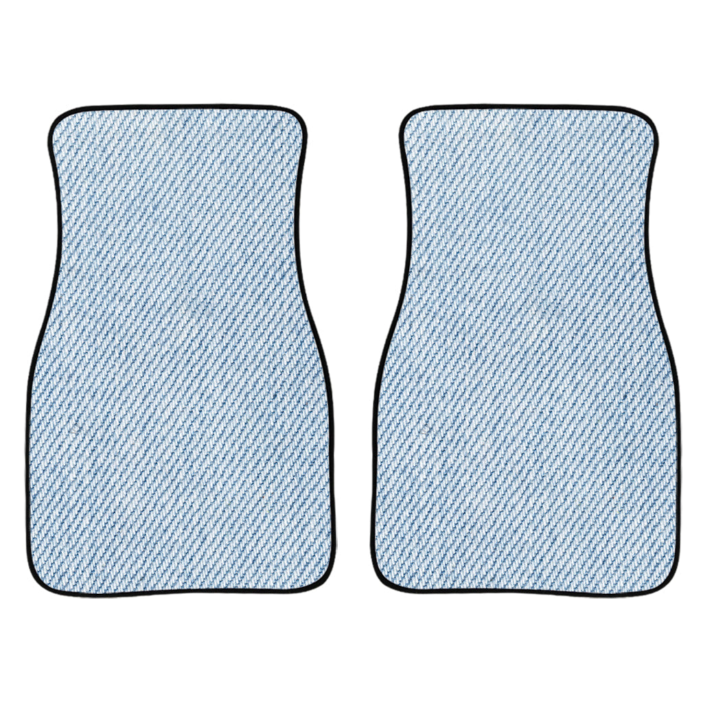Light Blue Denim Jeans Print Front And Back Car Floor Mats/ Front Car Mat