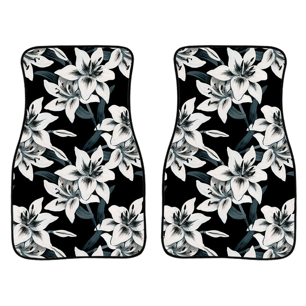 Lily Floral Pattern Print Front And Back Car Floor Mats/ Front Car Mat