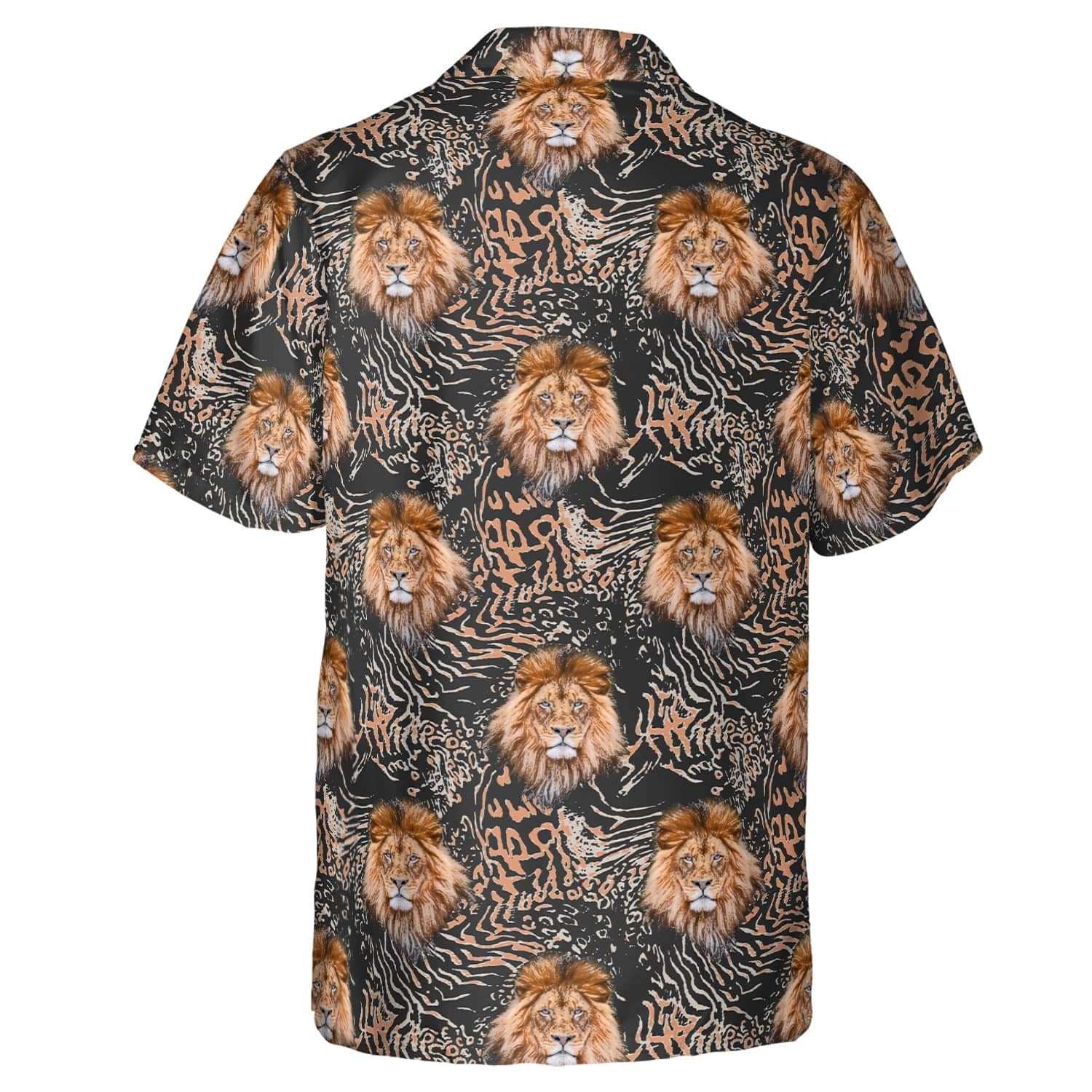 Hawaiian Camp Collar Short Sleeve Button-Down Shirt Lion/ 3D Full Printed Hawaiian Aloha Shirts