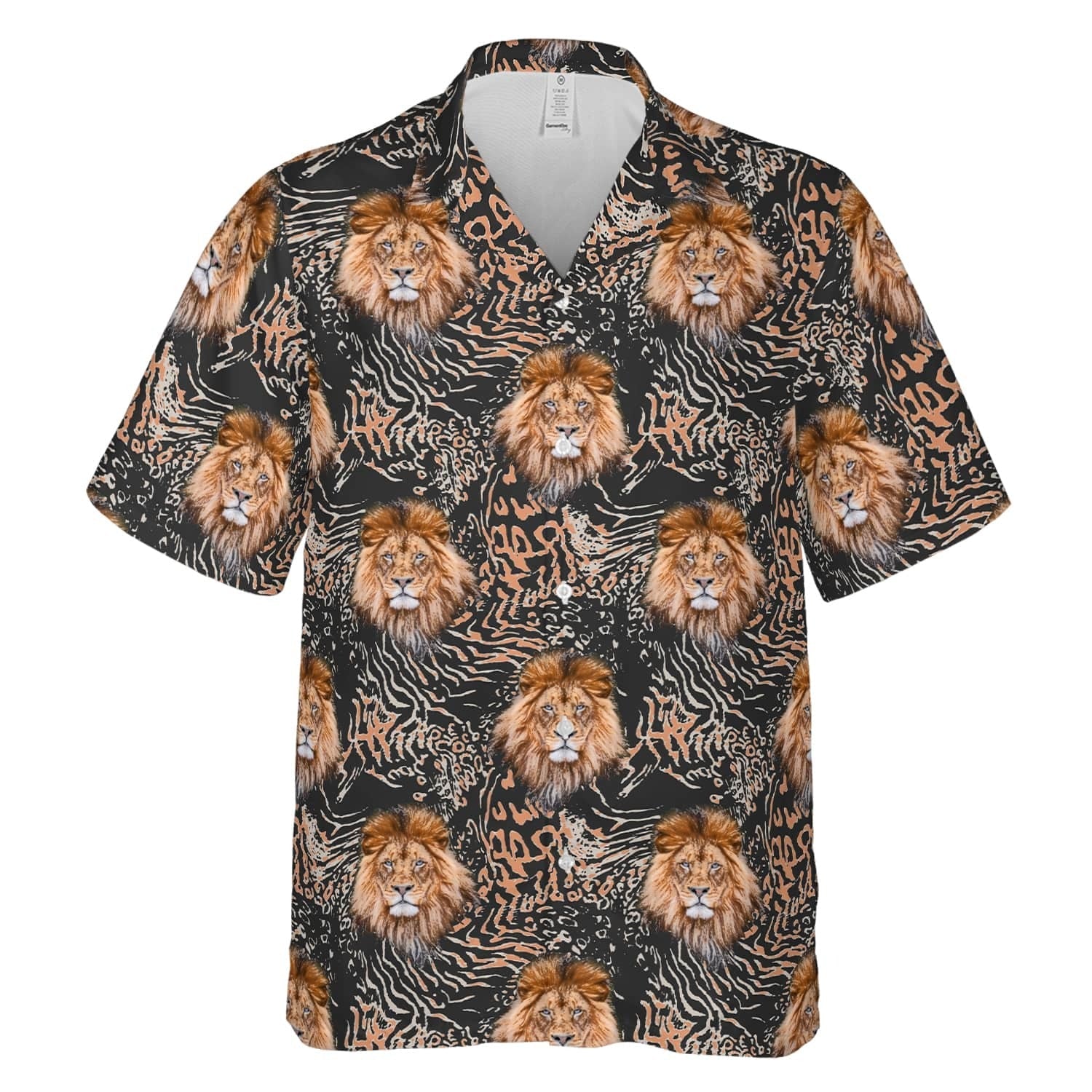 Hawaiian Camp Collar Short Sleeve Button-Down Shirt Lion/ 3D Full Printed Hawaiian Aloha Shirts