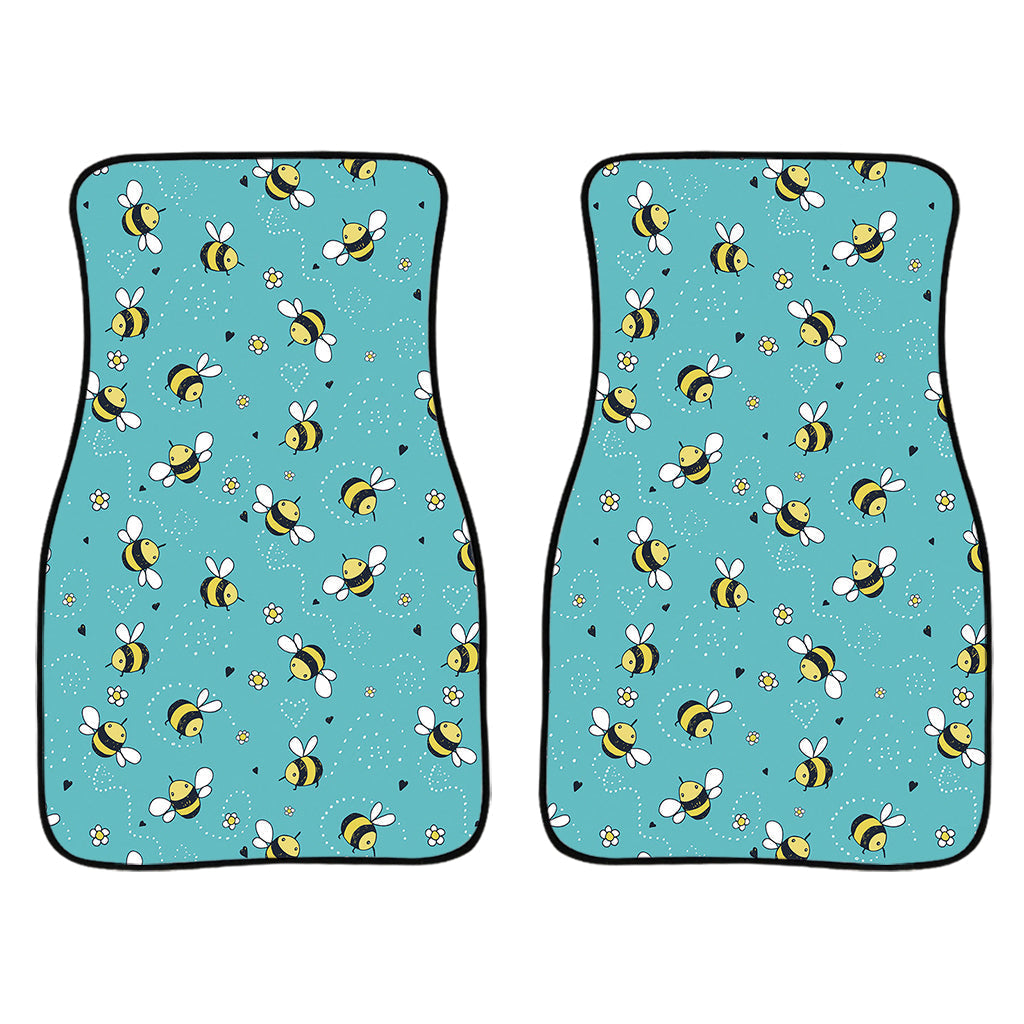 Little Bee Pattern Print Front And Back Car Floor Mats/ Front Car Mat