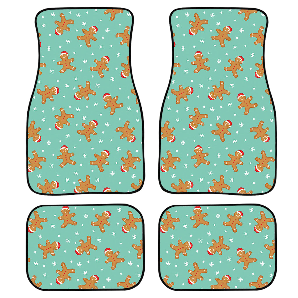 Little Gingerbread Man Pattern Print Front And Back Car Floor Mats/ Front Car Mat