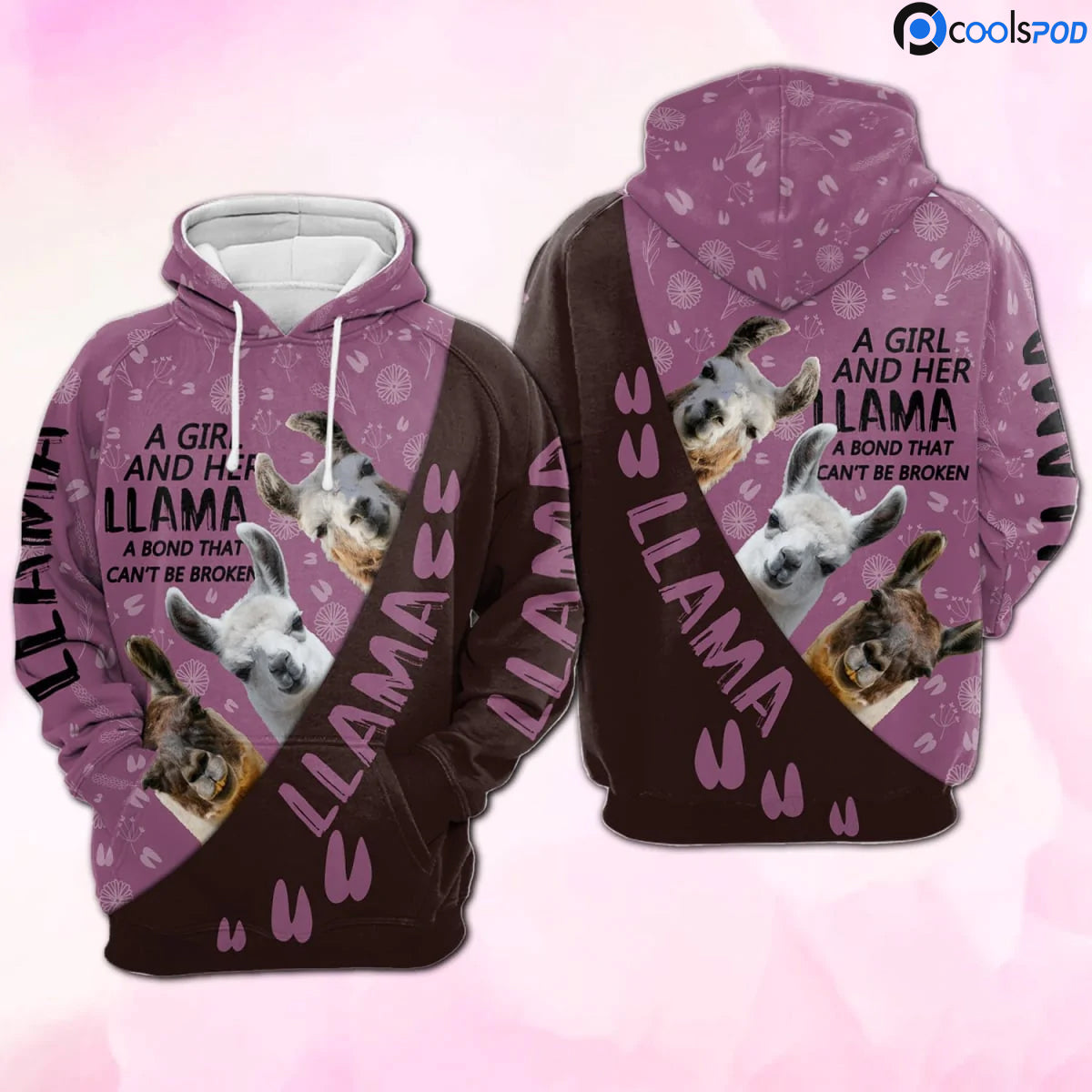 Llama 3D Hoodie a Girl And her Llama A Bond That Can