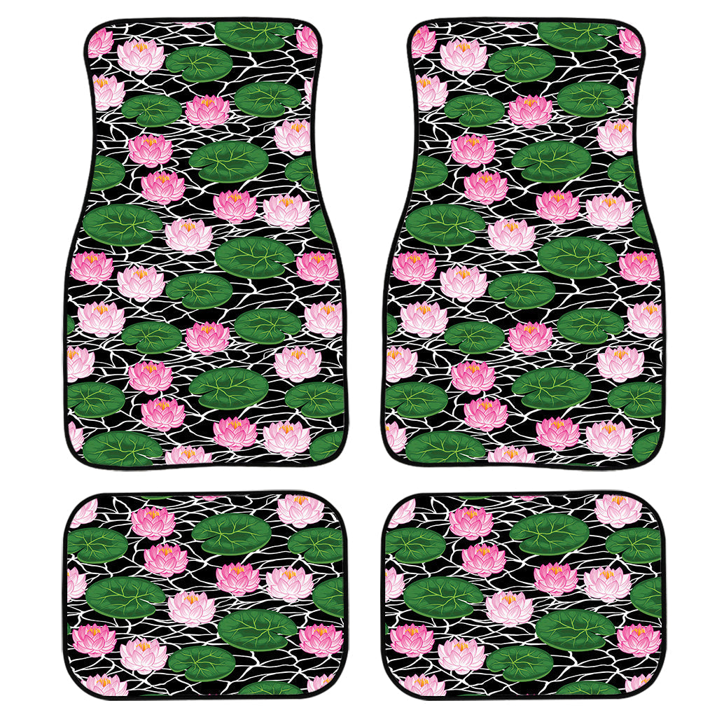 Lotus Flower And Leaf Pattern Print Front And Back Car Floor Mats/ Front Car Mat