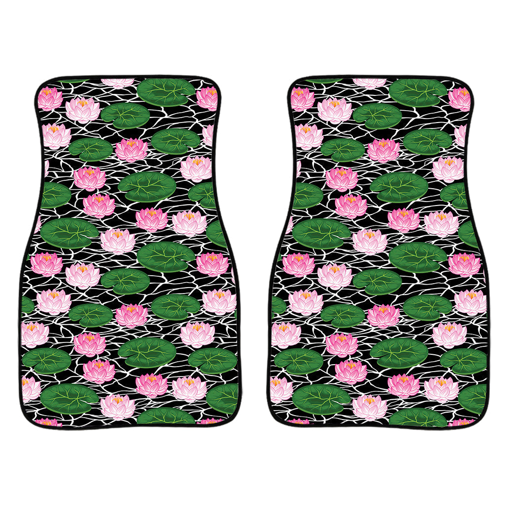 Lotus Flower And Leaf Pattern Print Front And Back Car Floor Mats/ Front Car Mat