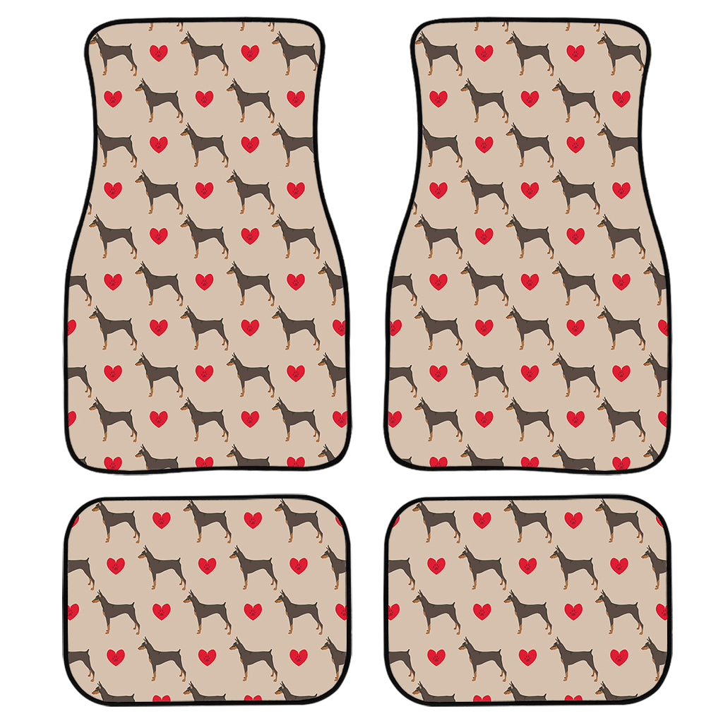 Love Dobermann Pattern Print Front And Back Car Floor Mats/ Front Car Mat