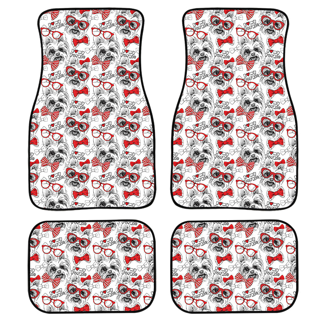 Lovely Yorkshire Terrier Pattern Print Front And Back Car Floor Mats/ Front Car Mat