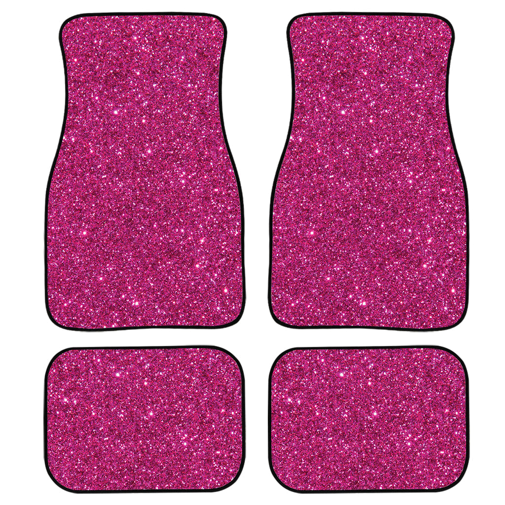 Magenta Pink Glitter Texture Print Front And Back Car Floor Mats/ Front Car Mat