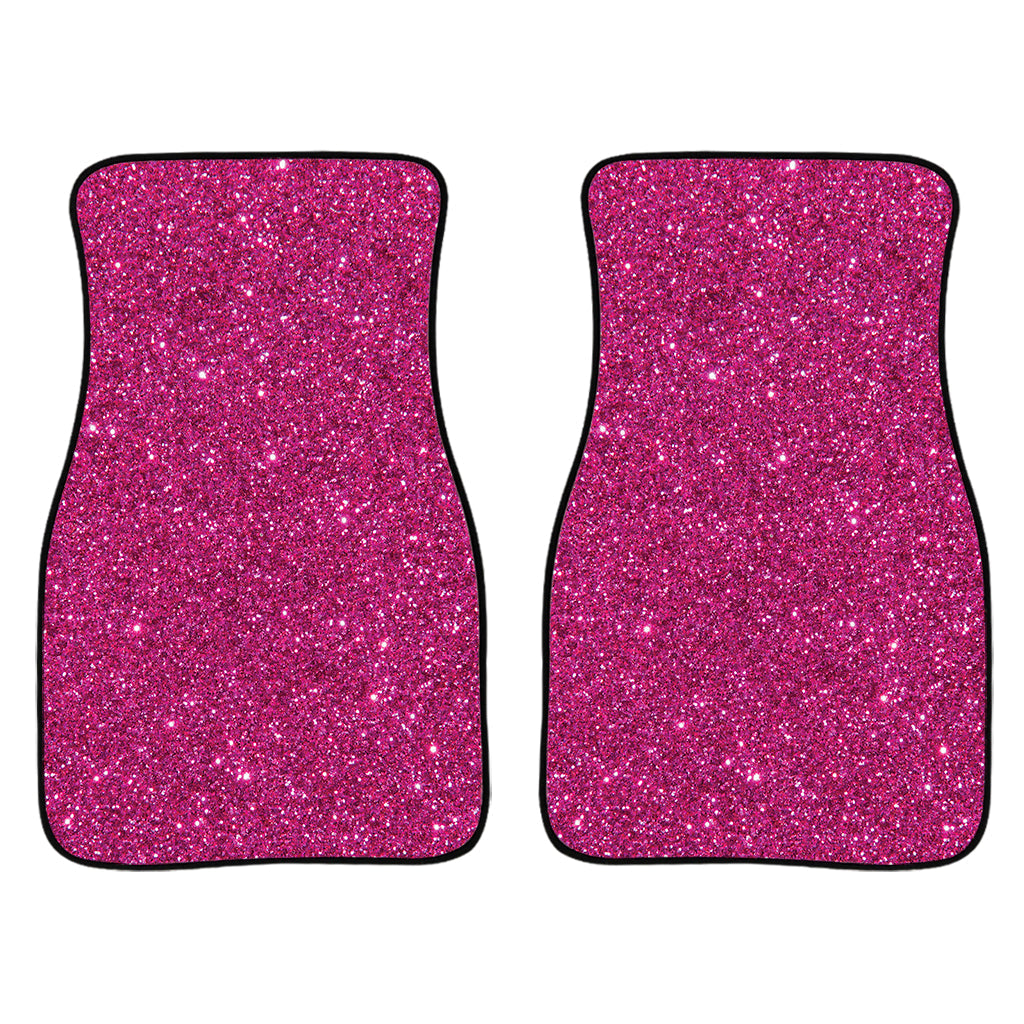 Magenta Pink Glitter Texture Print Front And Back Car Floor Mats/ Front Car Mat