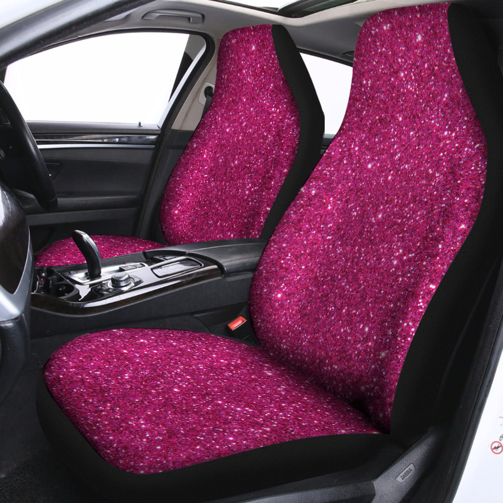 Magenta Pink Glitter Texture Print Universal Fit Car Seat Covers