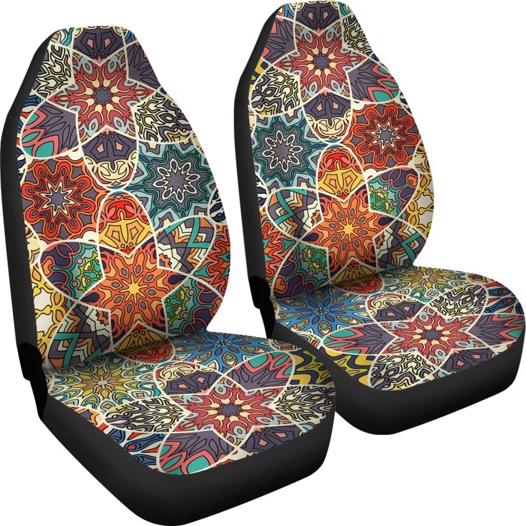 Mandala Star Bohemian Pattern Print Universal Fit On Front Car Seat Covers