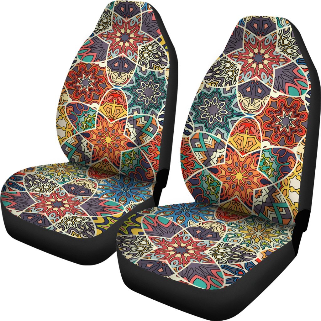 Mandala Star Bohemian Pattern Print Universal Fit On Front Car Seat Covers