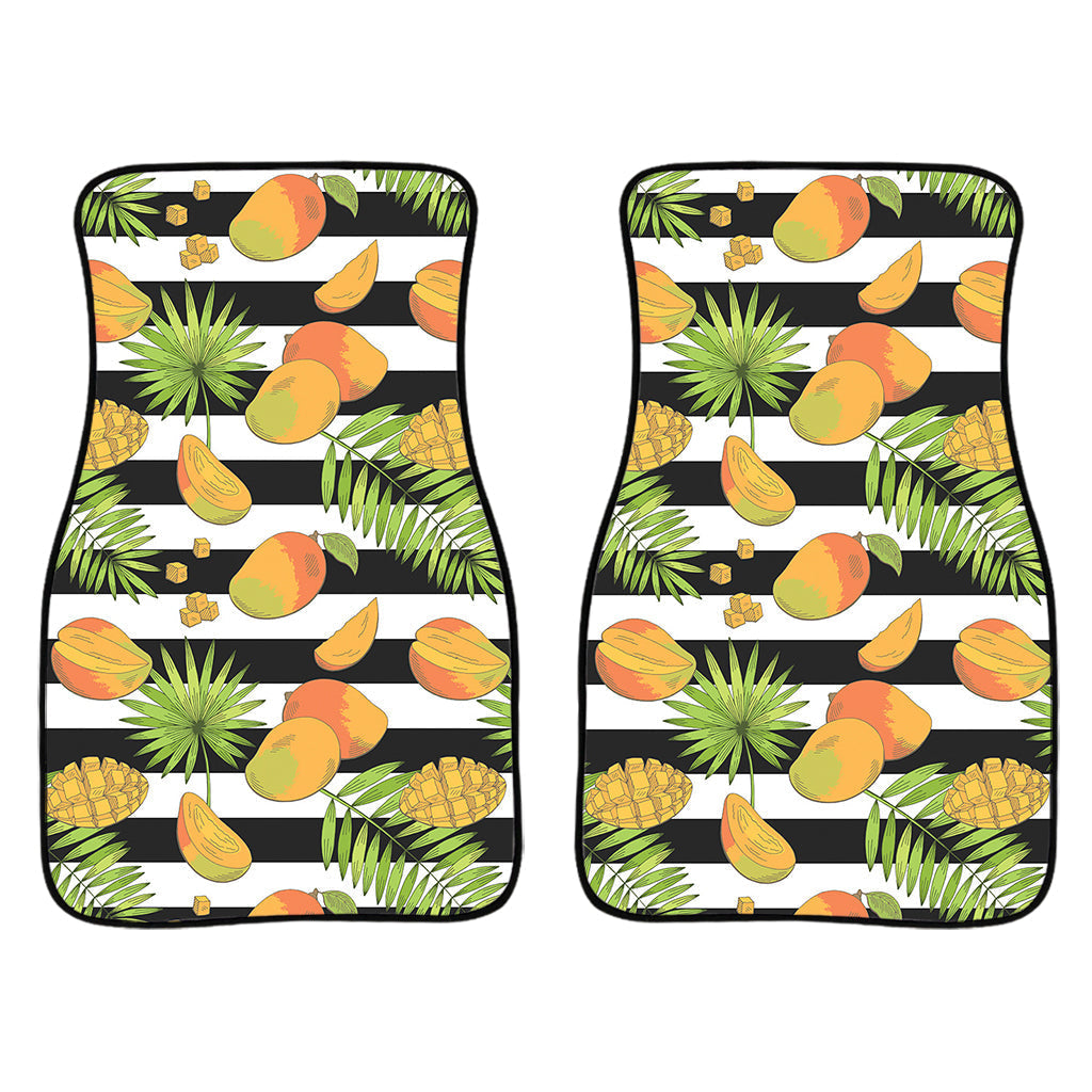 Mango Fruit Striped Pattern Print Front And Back Car Floor Mats/ Front Car Mat