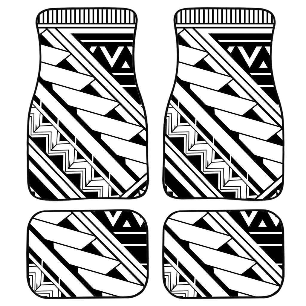 Maori Polynesian Tattoo Pattern Print Front And Back Car Floor Mats/ Front Car Mat