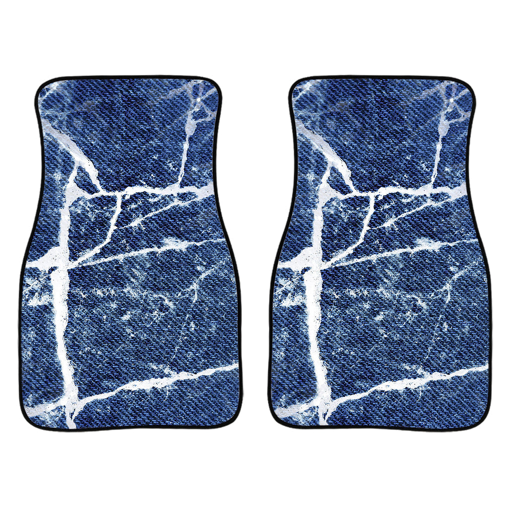 Marble Denim Jeans Pattern Print Front And Back Car Floor Mats/ Front Car Mat
