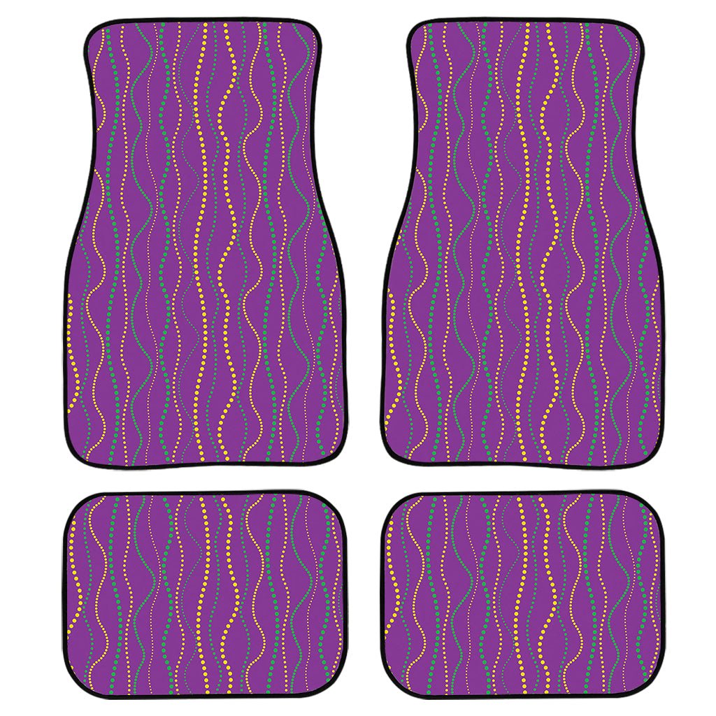Mardi Gras Dot Pattern Print Front And Back Car Floor Mats/ Front Car Mat